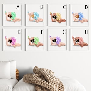 Personalized Gymnastics Print, Little Gymnast Girl Poster, Toddler Girl Bedroom Wall Art, Gymnastics Gifts, Sports Art, DIGITAL