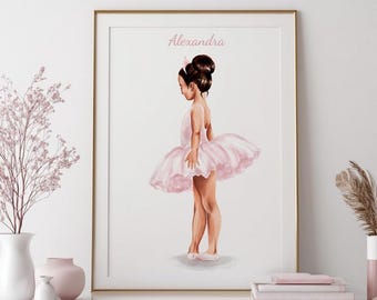 Decoración para habitación infantil de bailarina, póster de ballet afroamericano, decoración para dormitorio de bailarina (digital)