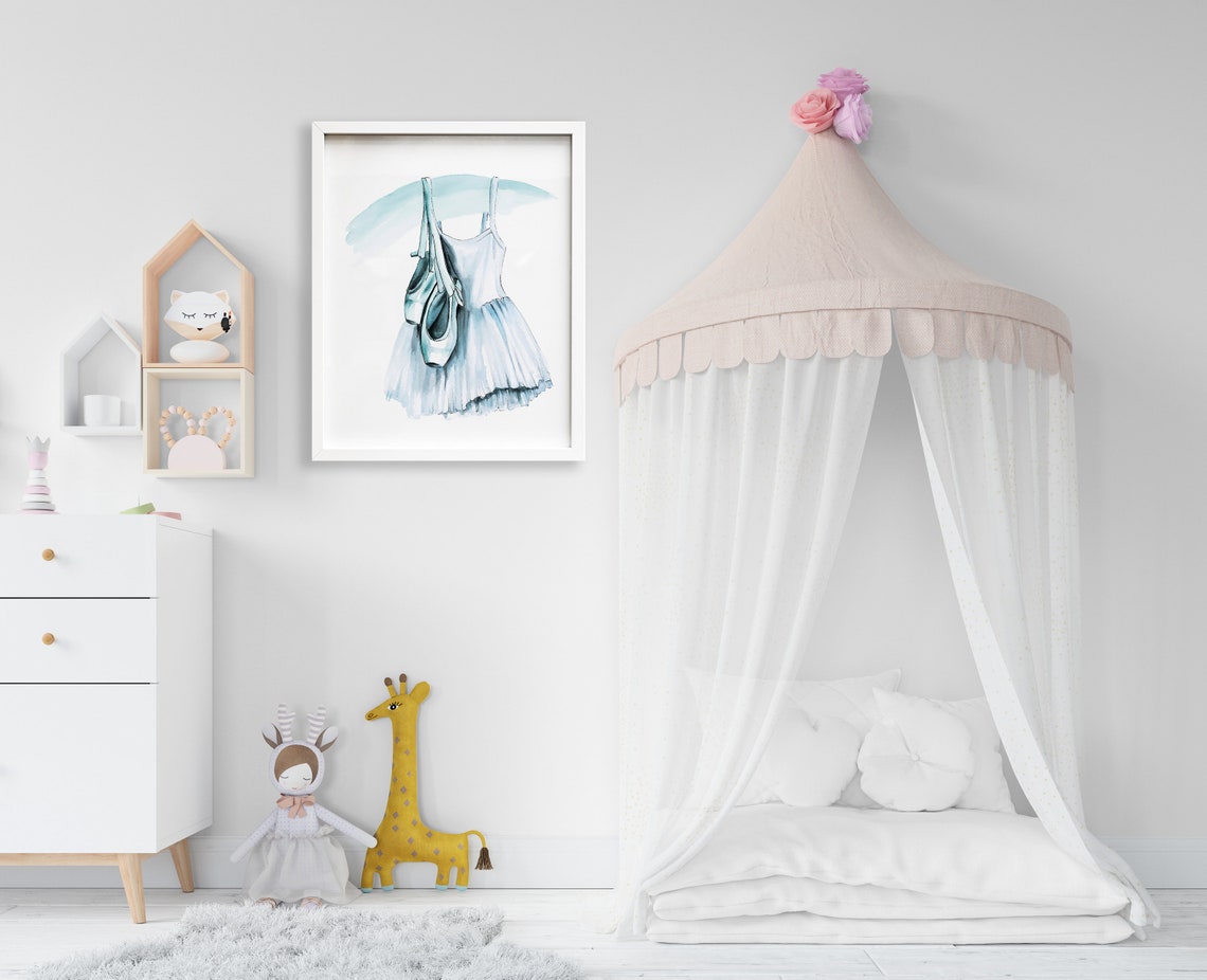 Blue Ballerina Tutu Dress Print Ballet Dancer Bedroom Decor - Etsy