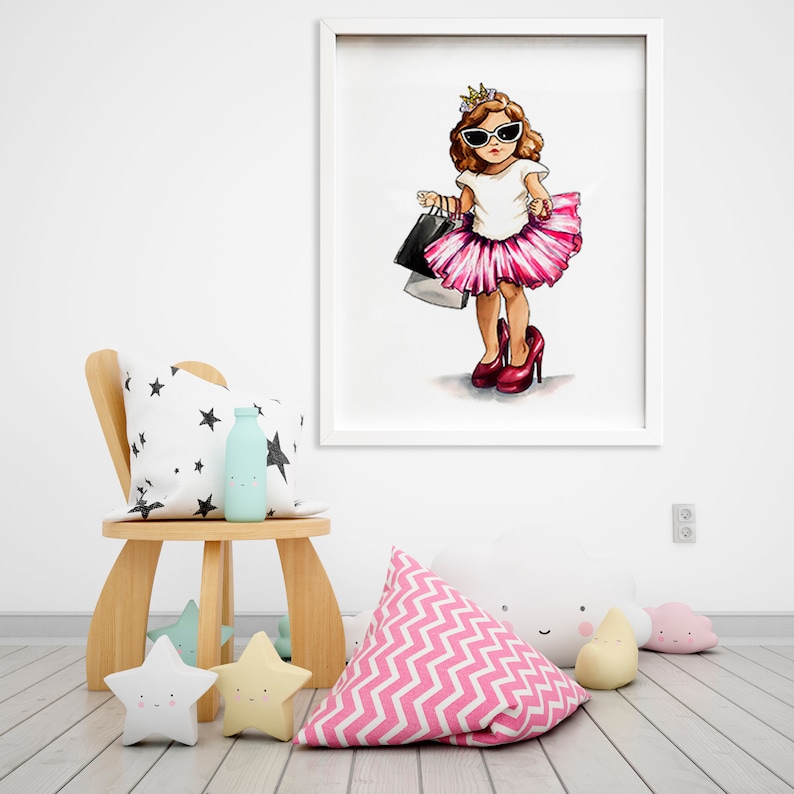 Girls Room Wall Art Print Girl Fashion Princess Poster Etsy