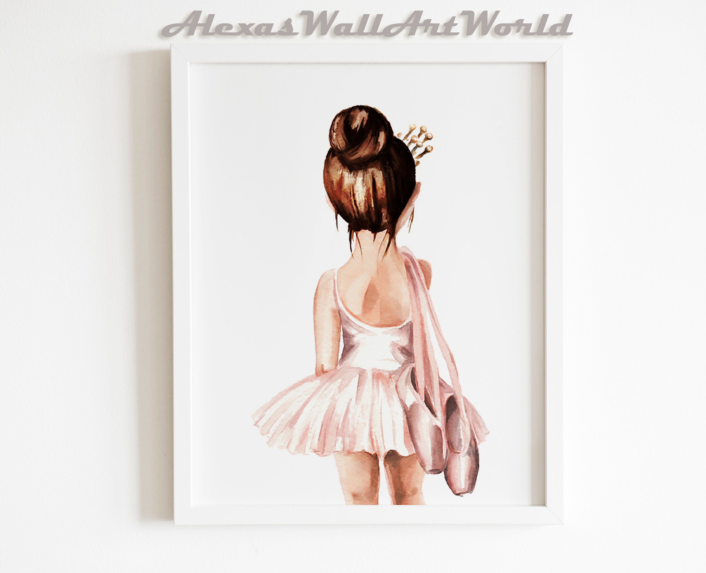 Aquarell Ballerina Wandkunst Kleinkind Mädchen Schlafzimmer | Etsy
