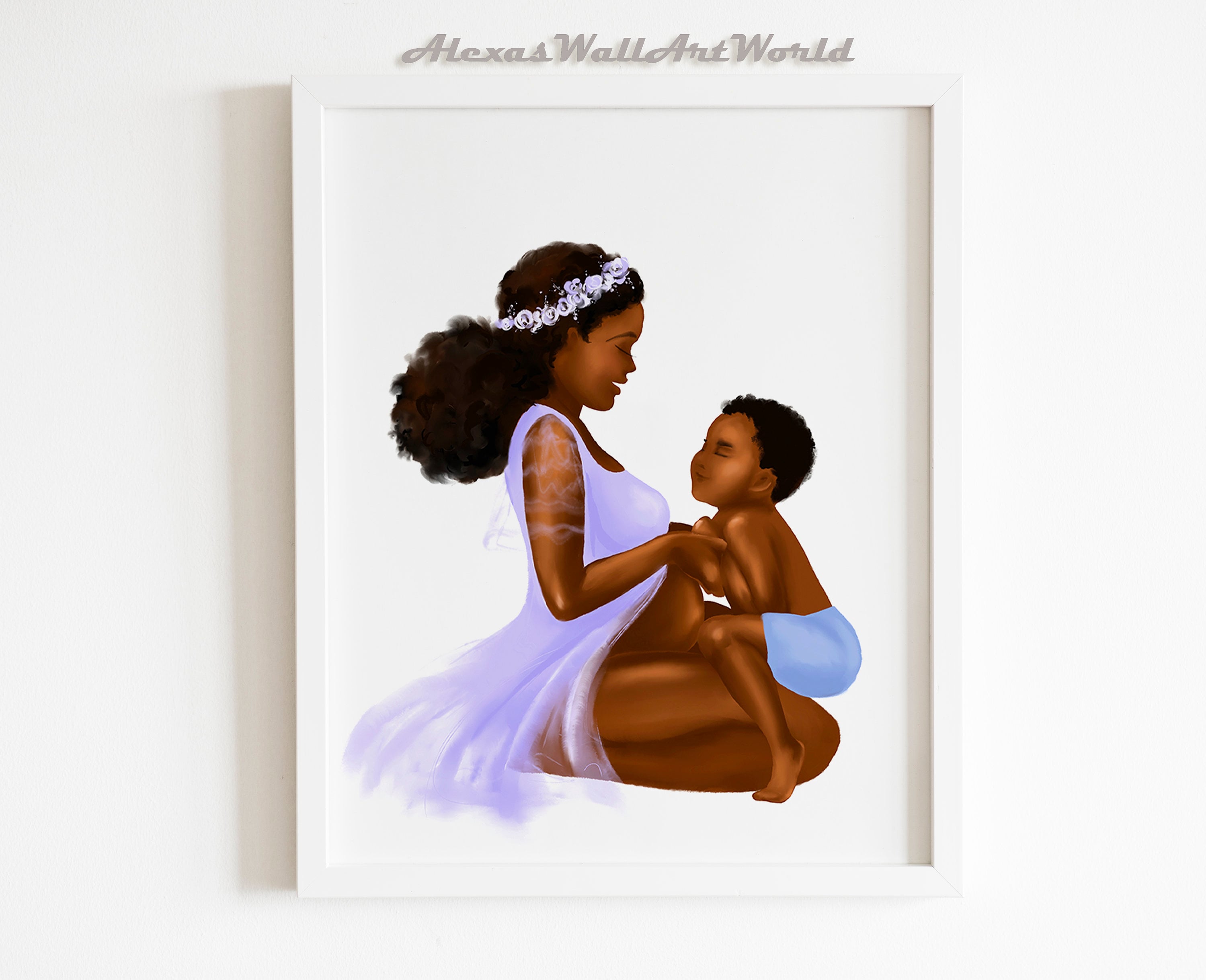 African American Mother And Child Art