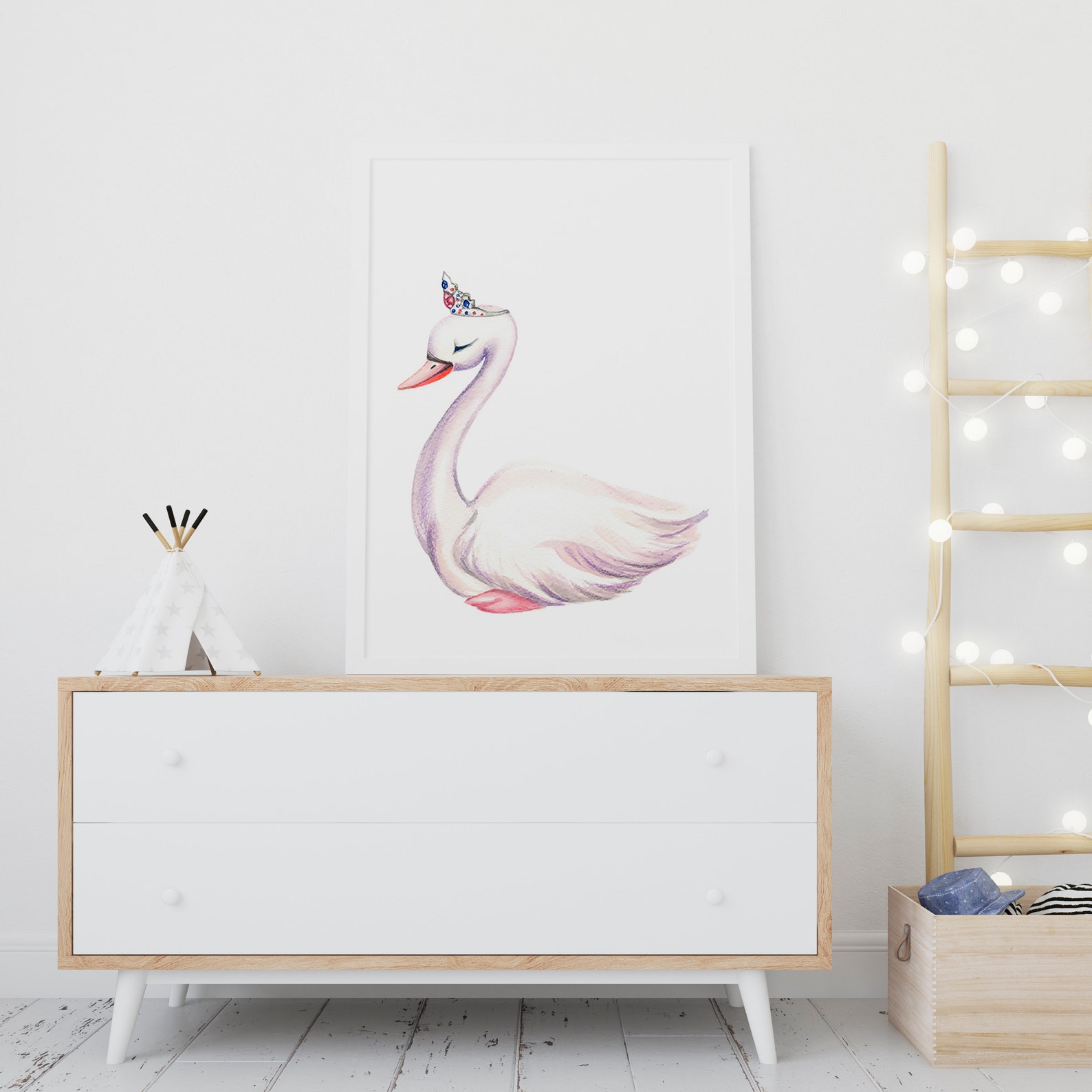 Swan Nursery Decor, Wall Art for Girls Bedroom, Swan Princess Nursery ...