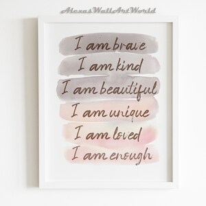 Kids Personalized Name Positive Affirmations Wall Art, Bedroom Affirmation Print, Inspirational Poster, Motivational Quote, DIGITAL