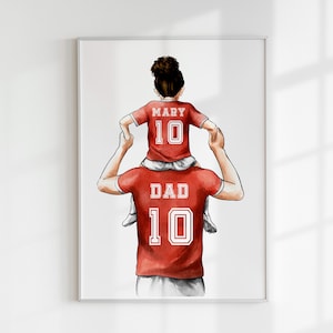 Regalo di calcio personalizzato per papà, stampa di calcio personalizzata, regalo di squadra di calcio, arte murale di calcio, poster di calcio, regalo da figlia padre