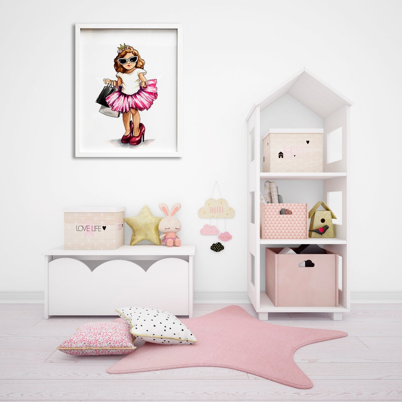Girls Room Wall Art Print Girl Fashion Princess Poster Etsy