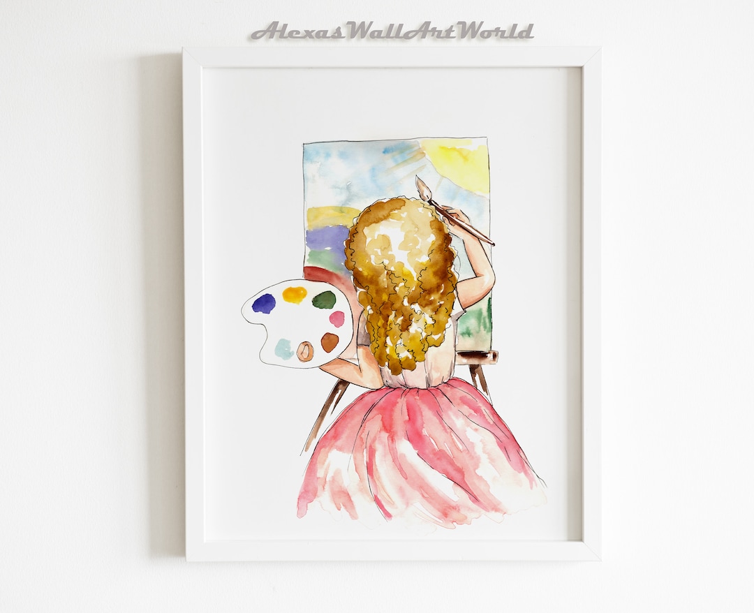 Creative Little Girl Printable Wall Decor, Little Painter, Artist ...