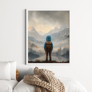 Wystrój pokoju dziecięcego Adventure Boy Girl, wystrój pokoju dziecięcego Mountain Nursery Nature, wystrój pokoju dziecięcego, plakat do pokoju dziecięcego Outdoors, CYFROWY