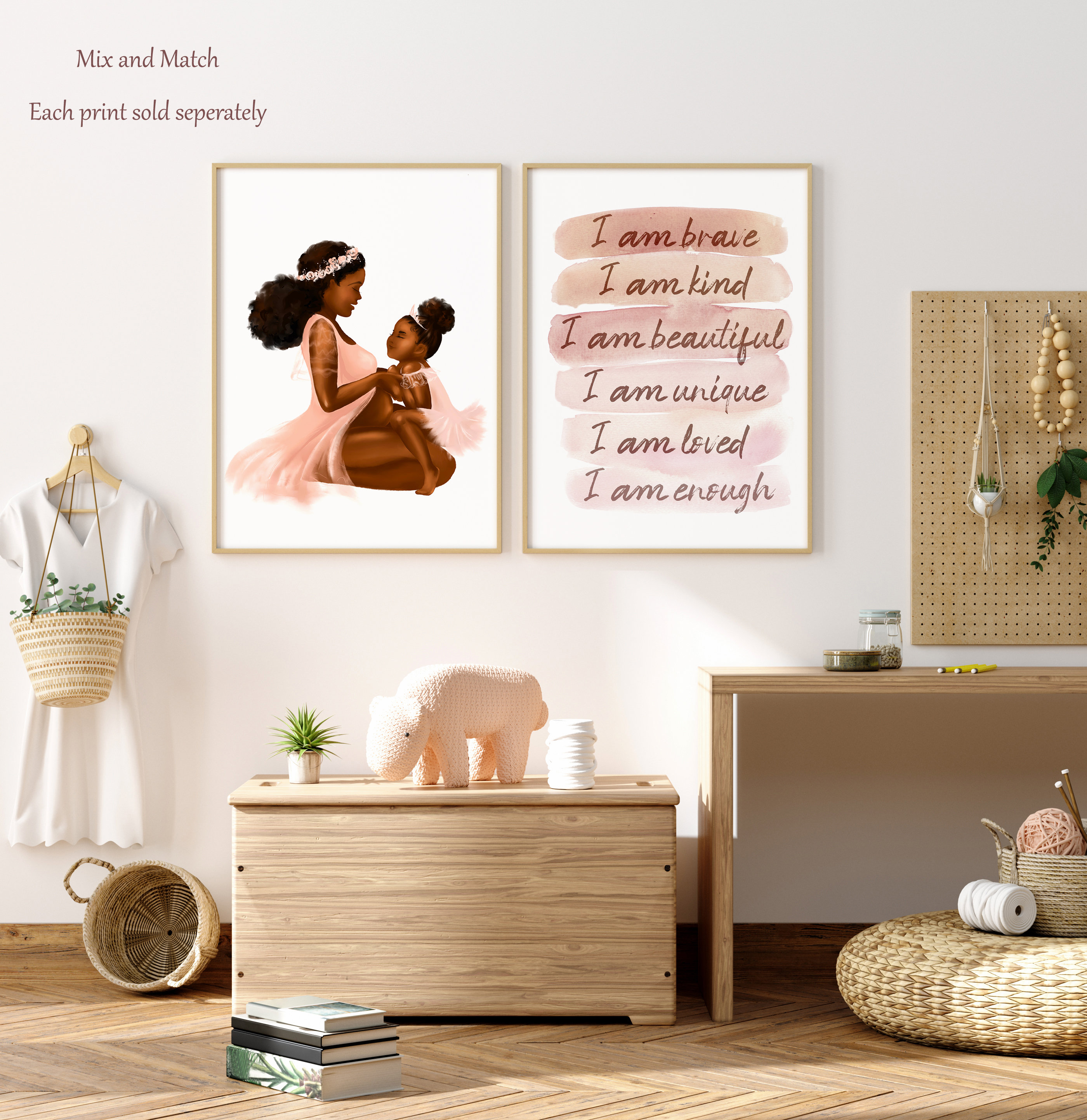 Motherhood Art African American Art Mother and Baby Girl Art - Etsy