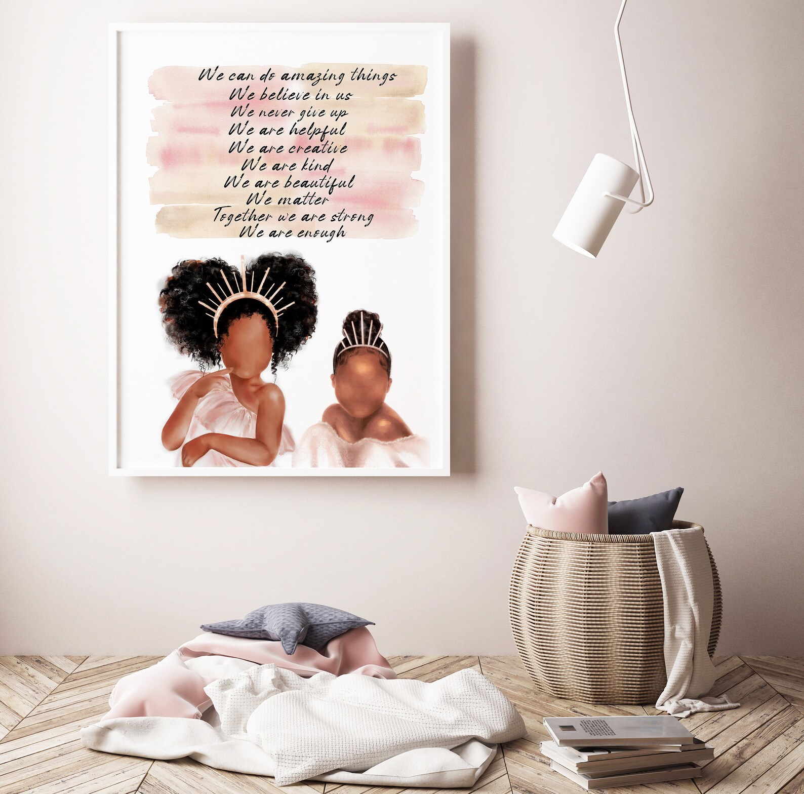 Positive Affirmations African American Sisters Wall Art Black - Etsy