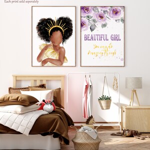 African American Princess Girl Wall Art Black Girl Magic - Etsy