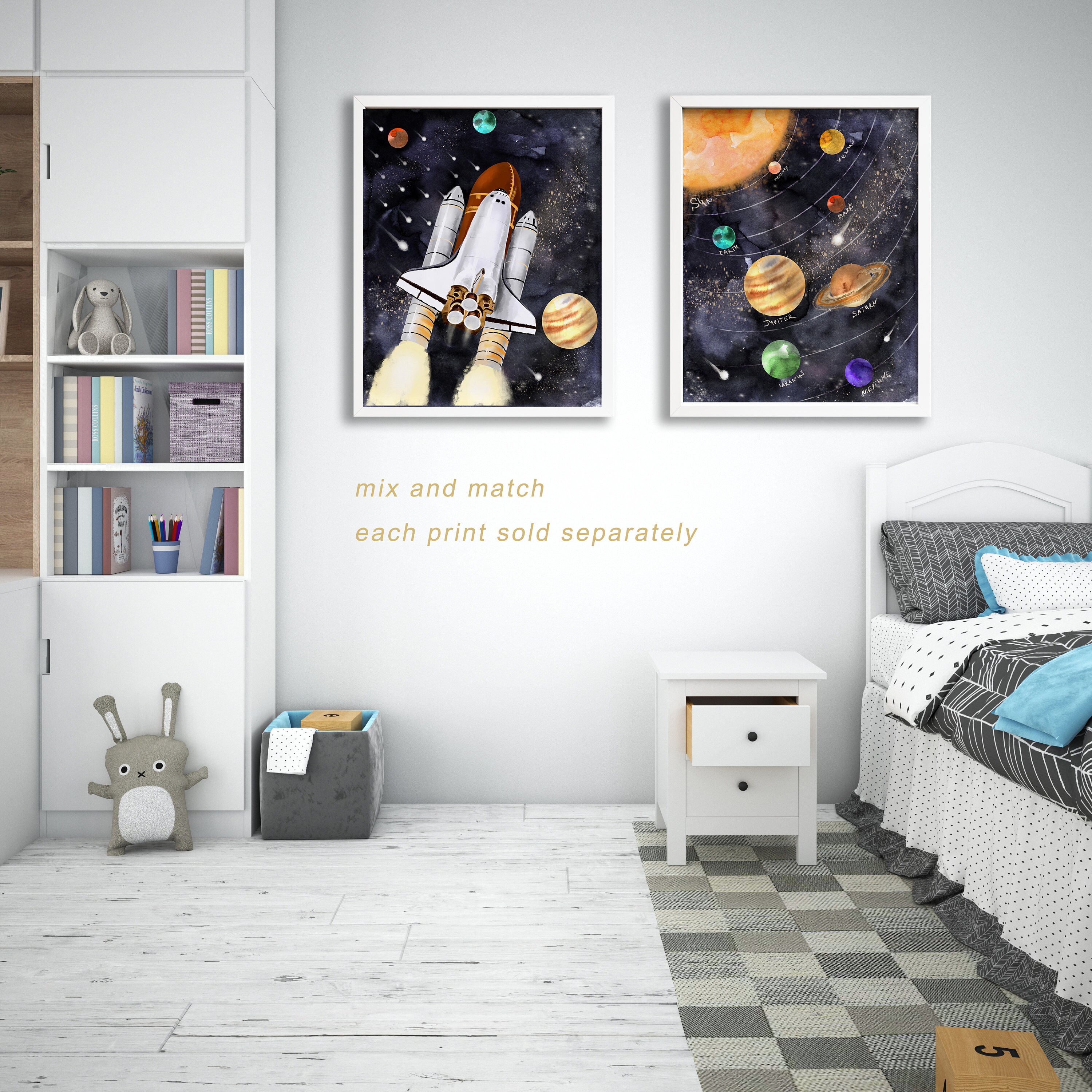 Arte de la pared del transbordador espacial decoración del | Etsy