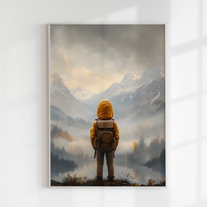 Wystrój pokoju dziecięcego Adventure Boy Girl, wystrój pokoju dziecięcego Mountain Nursery Nature, wystrój pokoju dziecięcego, plakat do pokoju dziecięcego Outdoors, CYFROWY