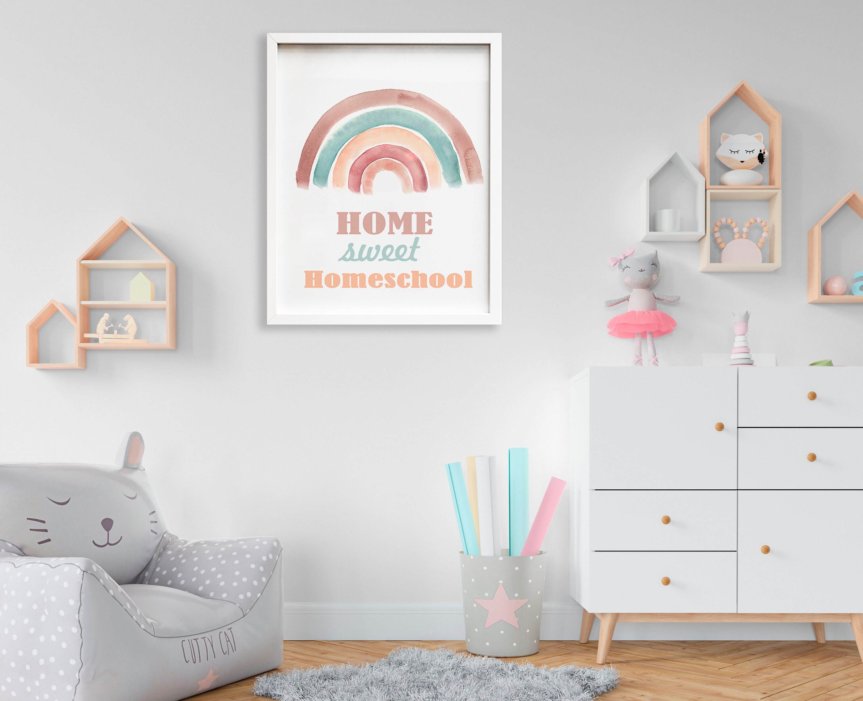 Homeschool Wall Art Home Sweet Homeschool Sign Neutral | Etsy