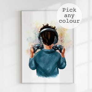 Arte murale personalizzata per videogiochi, stampe per sala giochi per ragazzi, sala giochi per ragazzi adolescenti, regalo di gioco per ragazzo, regali per figlio, arredamento per camera da letto per ragazzi
