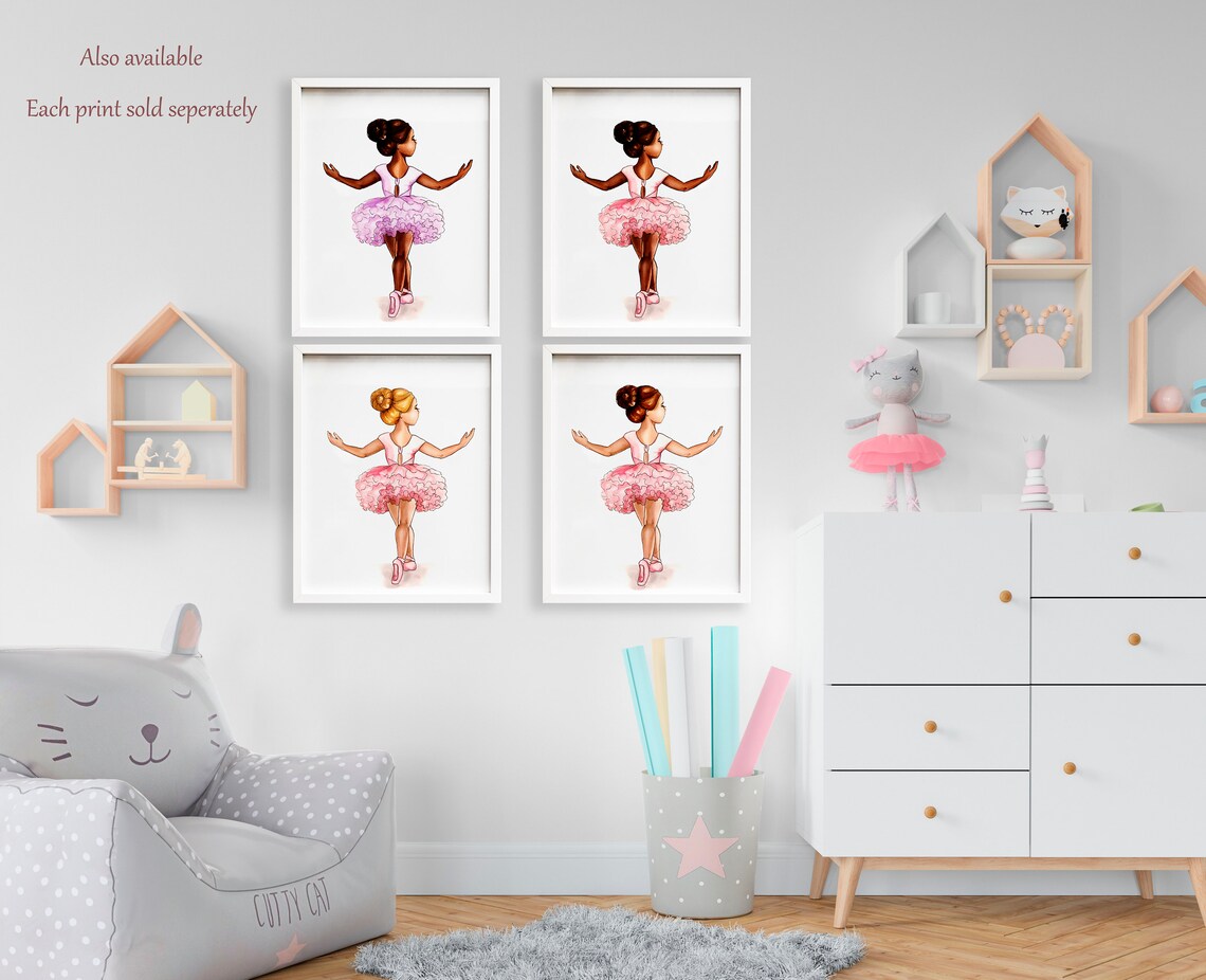 Ballet Dancer Bedroom Decor Cute Ballerina Poster Toddler Etsy