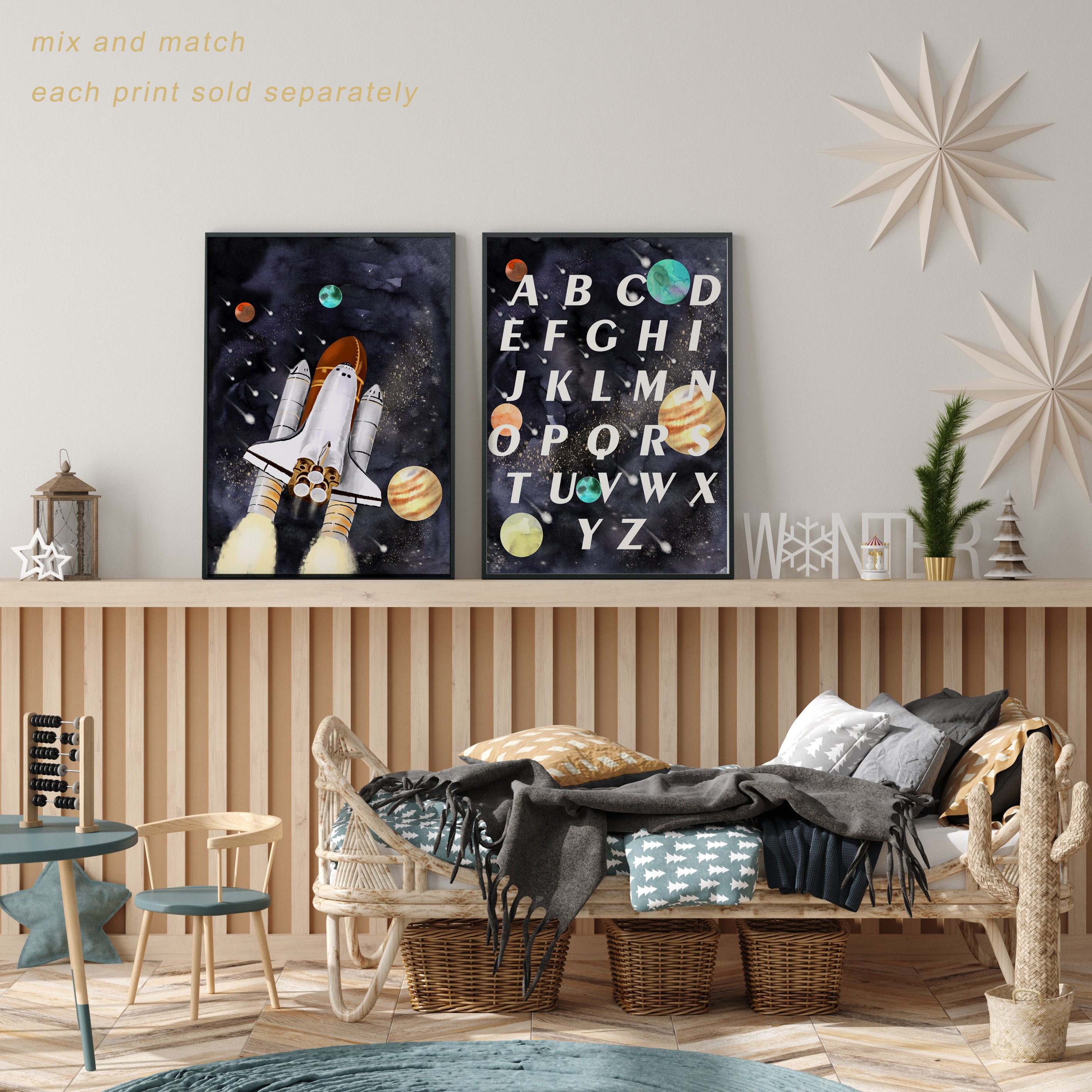 Space Shuttle Wall Art, Space Themed Nursery Decor, Rocket Printable ...