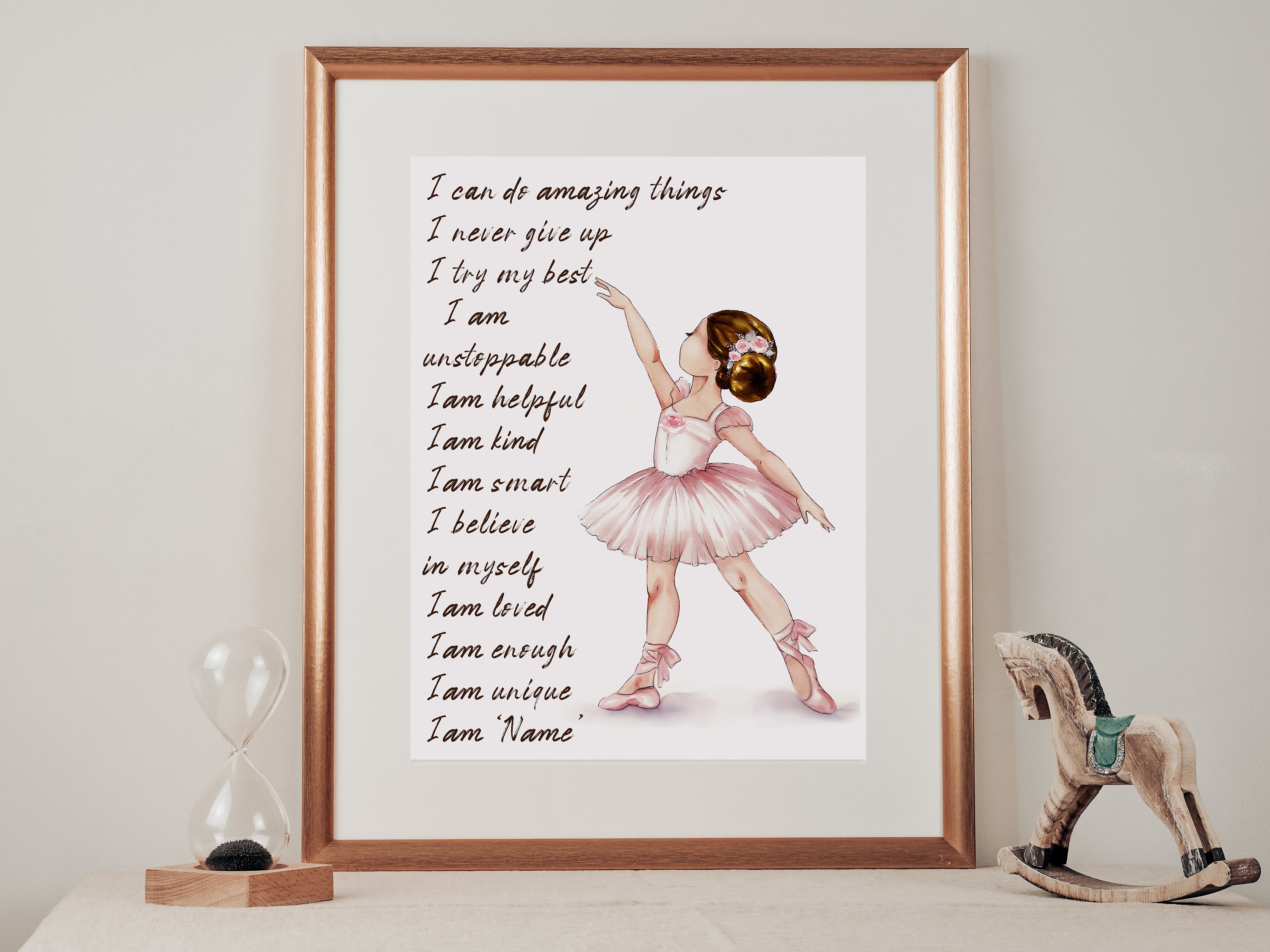 Ballerina Wall Art, Teen Girl Room Decor, Ballet Shoes, Girls Wall Art,  Girl Monogram Art, Inspirational Girls Art, Set of 4 Prints 