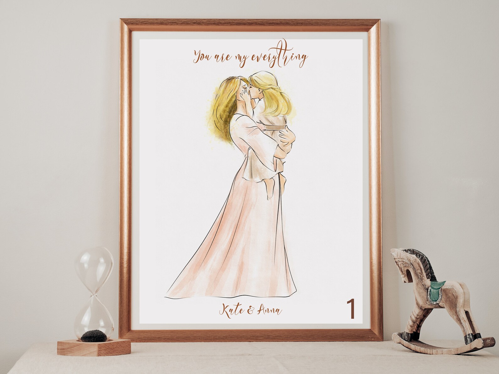 Mom and Daughter Personalized Wall Art Custom Motherhood Etsy UK