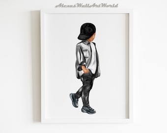 Jungen Schlafzimmer Dekor, schwarz und blau Jungen Dekor (Digitaler Download)