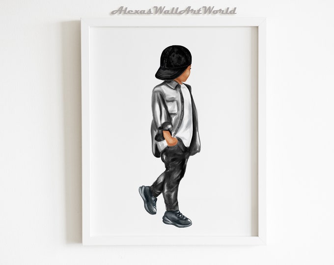 BLACK BOY JOY Wall Art Natural Hair Boys Boys Bedroom Wall Art Curly