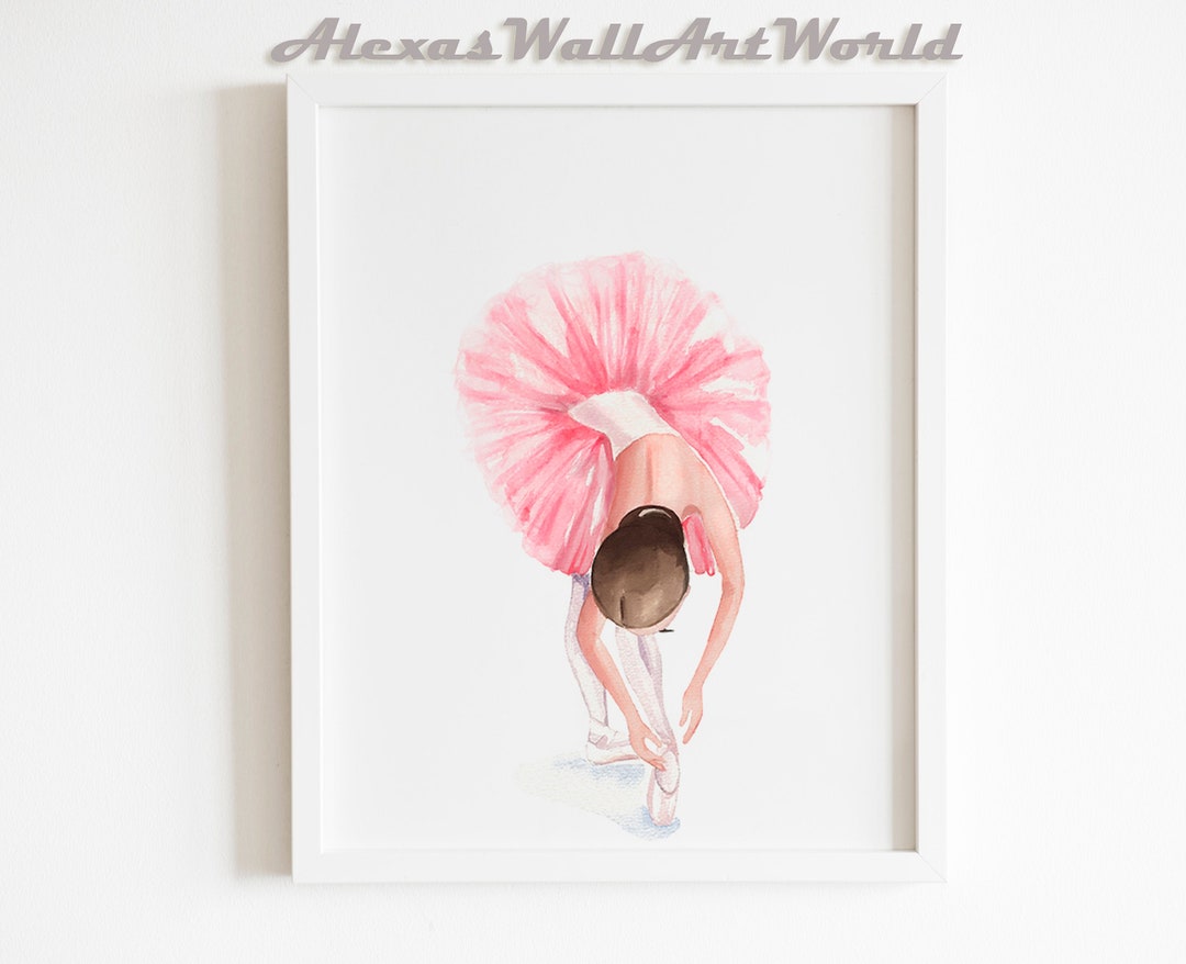 Ballerina Print, Girls Bedroom Wall Art, Watercolor Ballerina Poster, Nursery Decor, Ballerina