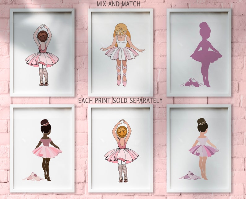 Black Ballerina Print Wall Art for Girls Afro Ballerina - Etsy
