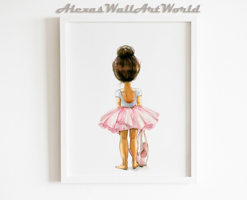 Wall Art for Girls Ballerina Nursery Print Soft Watercolour Etsy