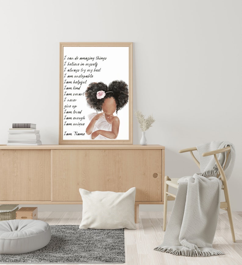 Personalized Name Positive Affirmations Printable African - Etsy