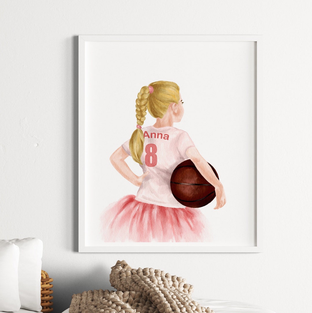 Custom Basketball Player Wall Art, Sports Nursery Wall Art Decor, Basketball Gift Idea
