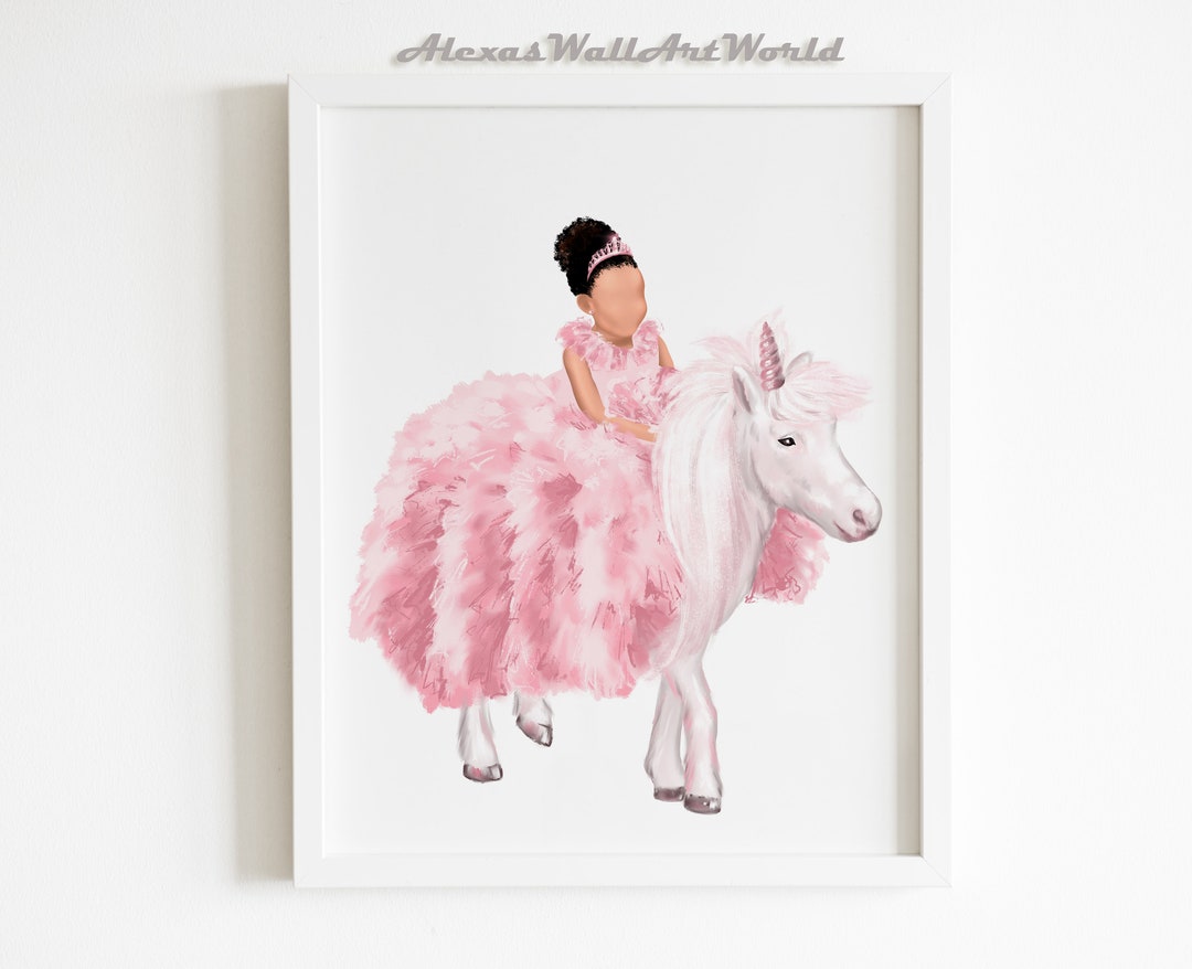 Princess Riding Unicorn Print Unicorn Princess Wall Art - Etsy