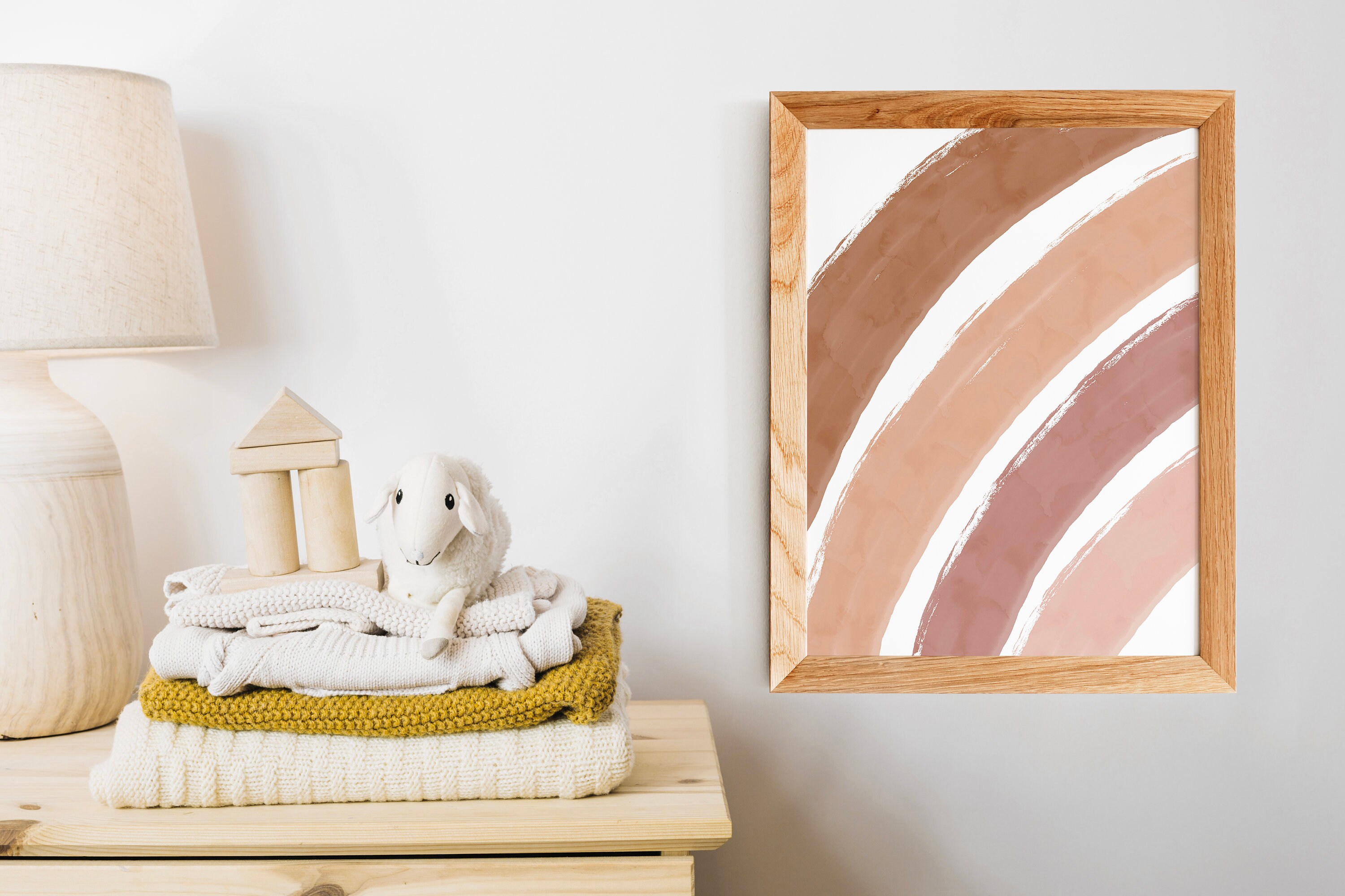 Boho Neutral Wall Art, Abstract Rainbow Nursery Print Boho, Girls Boys ...