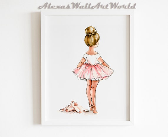 Blonde Ballerina Wall Art Ballerina Print Blush Pink Ballerina