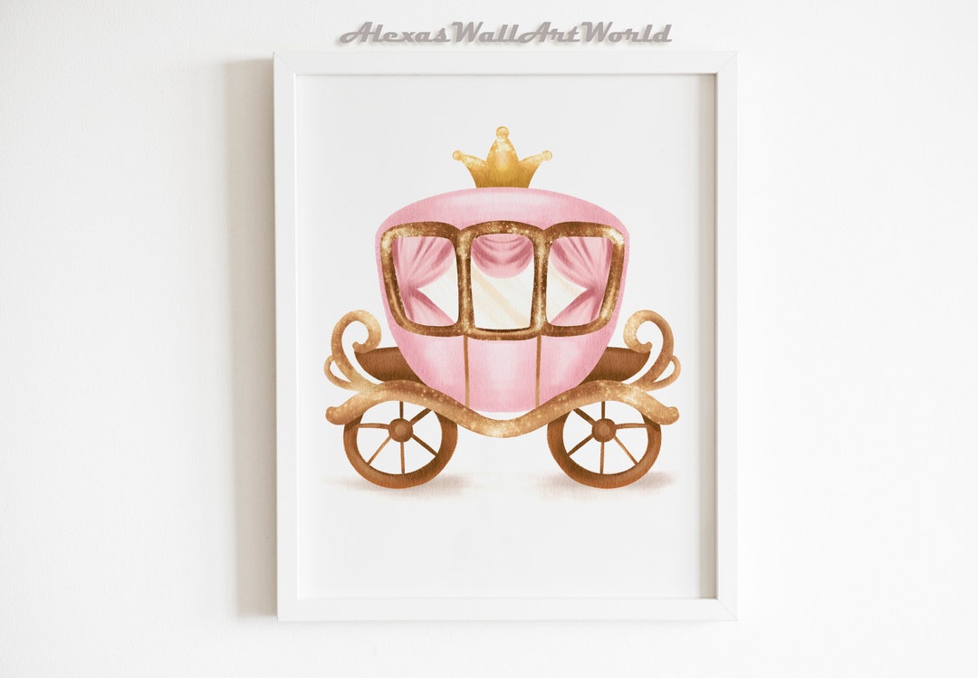 Little Princess Carriage Bedroom Poster, Princess Carriage Wall Art