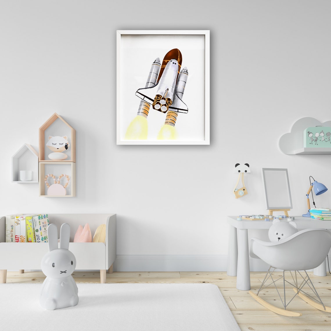 Arte de la pared del transbordador espacial decoración del | Etsy