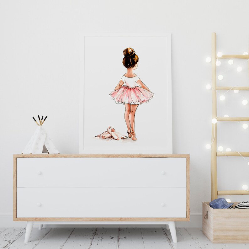 Ballerina Wall Art Blush Pink Ballerina Nursery Decor Etsy