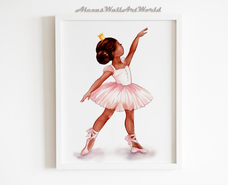 Black Ballerina Wall Art Watercolour Ballerina Print Ballet | Etsy