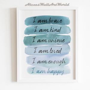 Personalized Positive Daily Affirmations for Kids, Positive Affirmation, Children Empowerment, Motivational Inspirational DIGITAL Poster