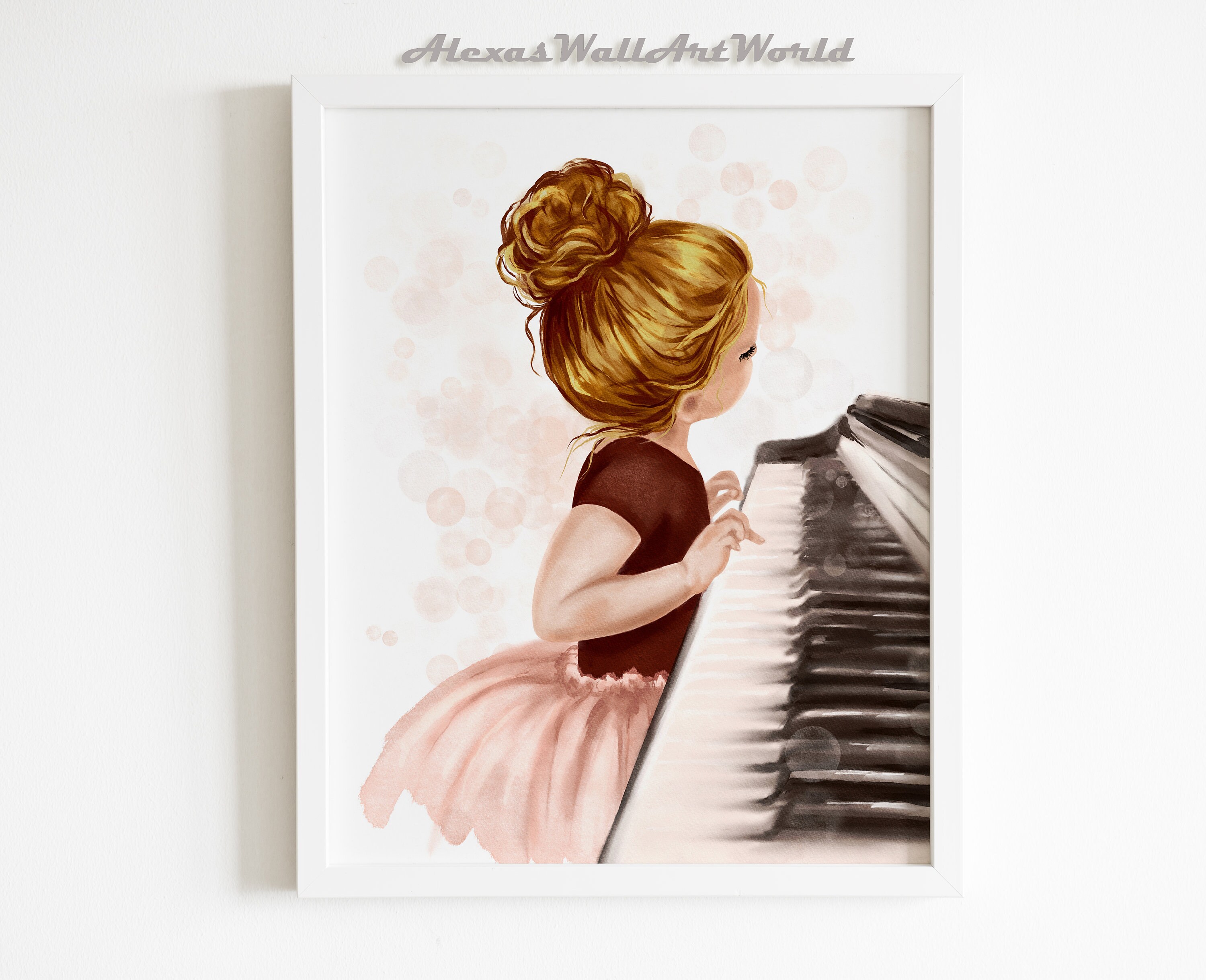 Nina tocando el piano Pianista Nina Arte musical Pequeno pianista Poster de aula Decoracion creativa de nina pequena Acuarela Arte de guarderia Etsy Espana