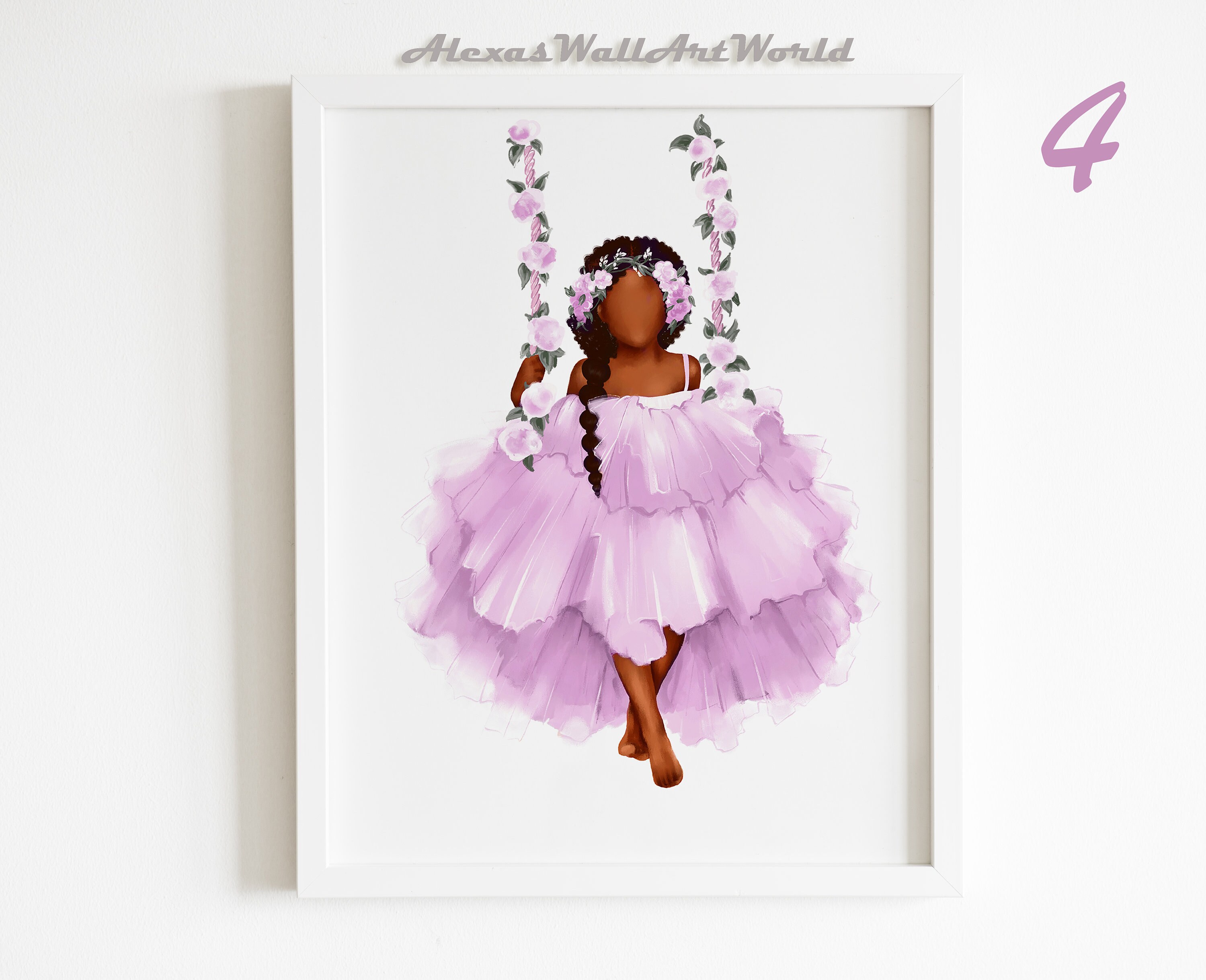 Flower Head Girl Wall Art Flower Crown Toddler Girl Print Etsy