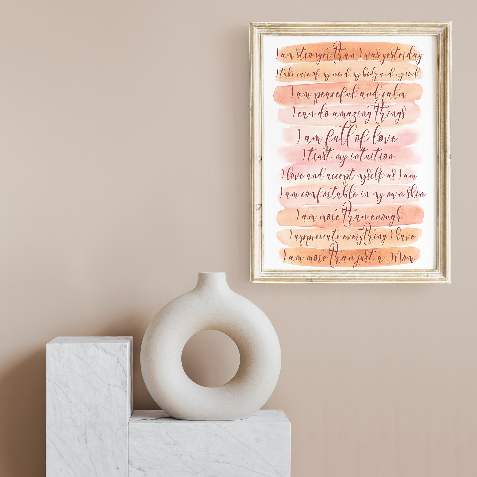 Positive Affirmation Wall Art Woman Motivational Quote Etsy