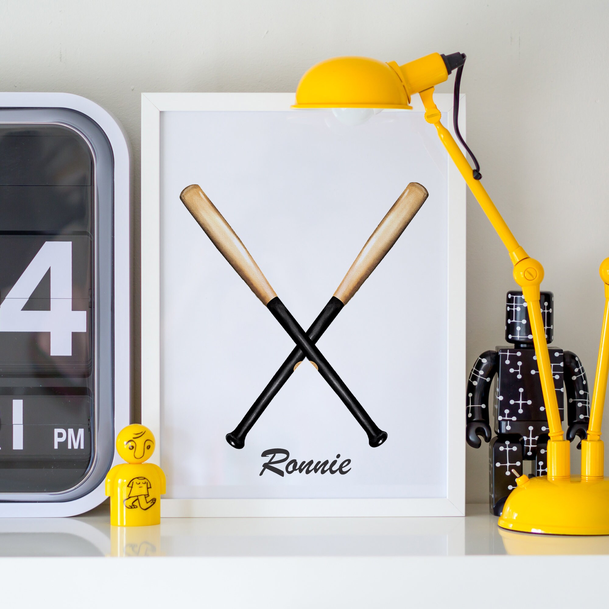 Baseball Bat Printable Wall Art Boys Room Sports Decor Etsy