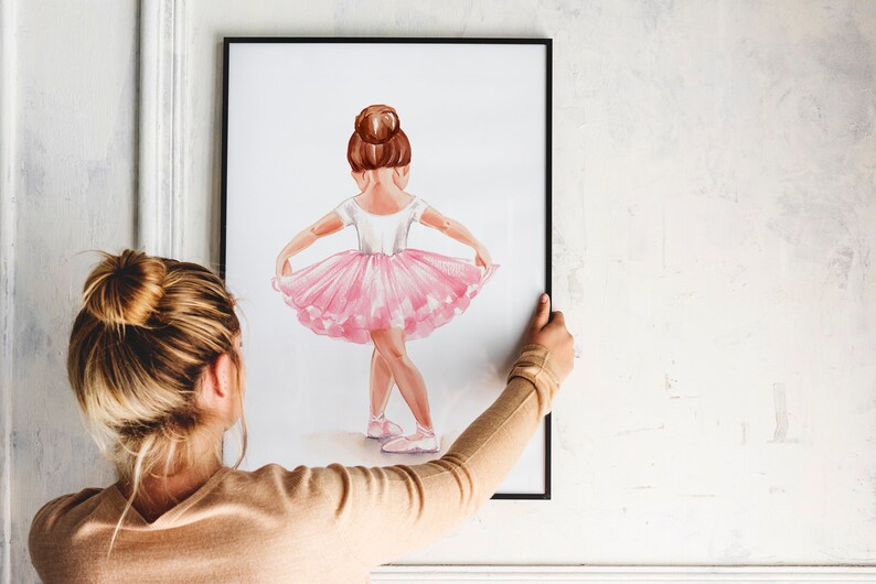 Wall Art for Girls Ballerina Wall Art Blush Pink Ballerina Etsy