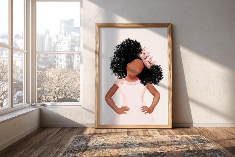 Personalized Name African American Toddler Bedroom Wall Art, Black Girl ...