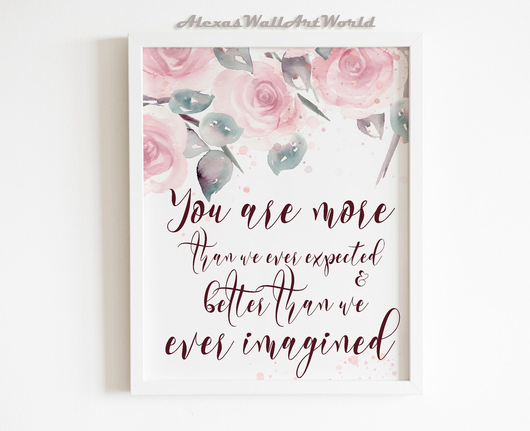 Watercolor Flolar Inspirational Quote Wall Art Print, Motivational ...