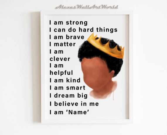 I Am: Empowering African American Coloring Book for Boys with Positive by  Wilson