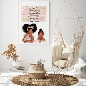 Positive Affirmations African American Sisters Wall Art Black - Etsy