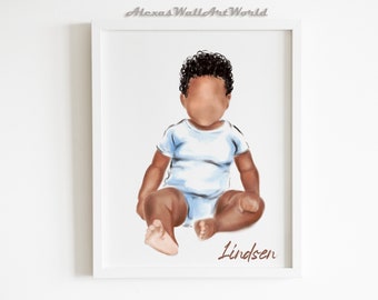 African American Baby Boy, Young King Wall Art Printable, Black Boy Joy, Personalized Name Boys Bedroom Decor, Black Excellence, DIGITAL