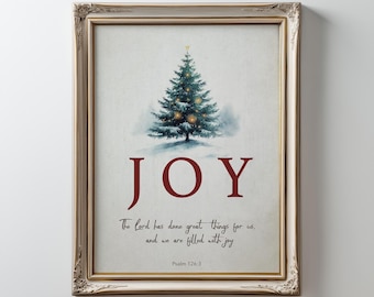 Bibel-Vers-Weihnachtsplakat, christliche Schrift druckbar, Freude-Weihnachtsdruck, Feiertagswandkunst (digital)