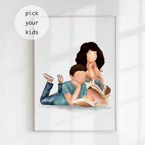 Poster da parete per l'angolo lettura di fratelli e sorelle, poster motivazionale per fratelli, opera d'arte personalizzata per angolo lettura o sala giochi, stampa di alta qualità.